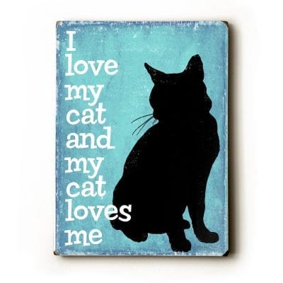 Cat Art / Cat Print: I Love My Cat and My Cat Loves Me