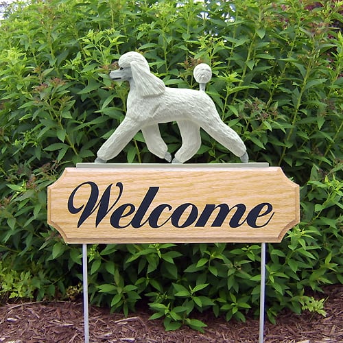 Poodle Statue: Welcome Sign and Garden Stake featuring the Poodle Dog Breed