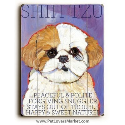Shih Tzu: Dog Print on Wood