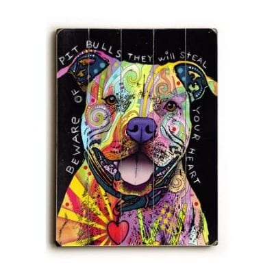 Dog Art with Dog Quotes (Pitbull Art)