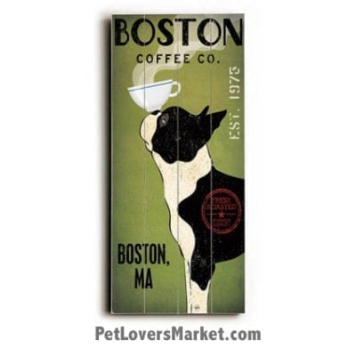 Boston Coffee Co - Vintage Coffee Ad with Vintage Dog