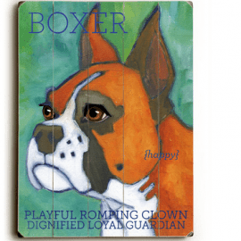 Boxers - Dog signs with Dog Breeds. Gifts for Dog Lovers. Wooden sign.