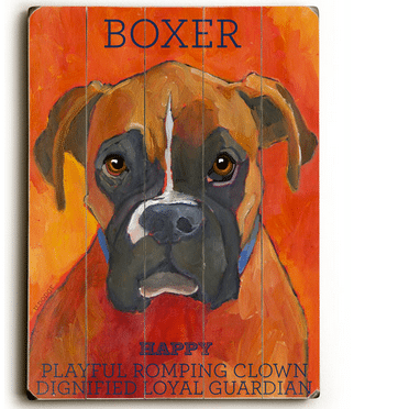 Boxer Dog Breed - Dog signs with Dog Breeds. Gifts for Dog Lovers. Wooden sign.