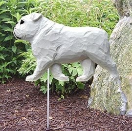Bulldog Statue (White): Dog Statues and Garden Statues