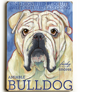 Bulldog - Dog signs with Dog Breeds. Gifts for Dog Lovers. Wooden sign.