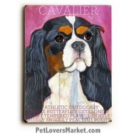 Cavalier King Charles Spaniel - Dog Pictures, Dog Print, Dog Art. Wall Art and Wooden Signs with Dog Pictures and Dog Quotes. Features the Cavalier King Charles Spaniel dog breed.