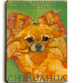 Long Haired Chihuahua - Dog signs with Dog Breeds. Gifts for Dog Lovers. Wooden sign.