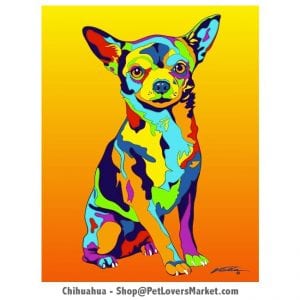 Dog Portraits: Chihuahua art and Chihuahua Gifts. Dog paintings and dog portraits by Michael Vistia. Chihuahua art is available in canvas prints and matted prints. Dog painting features the Chihuahua dog breed.
