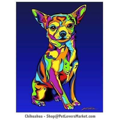 Chihuahua Art. Chihuahua Pictures. Chihuahua dog portrait and dog painting by Michael Vistia.