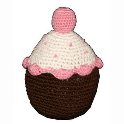Crochet Dog Toys: Strawberry Cupcake