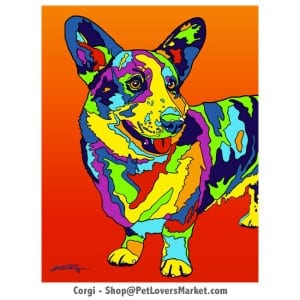Corgi Pictures. Dog portrait and dog painting by Michael Vistia. Canvas Prints and Matted Prints available. Dog Art. Portrait of the Corgie dog breed.