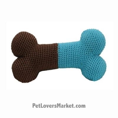 Dog Bone (Blue): Crochet Dog Toys, Organic Dog Toys, Dog Teeth Cleaning, Organic Cotton, Dog Toys, Cool Dog Toys, Hip Doggie