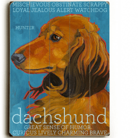 Dachshund - Dog signs with Dog Breeds. Gifts for Dog Lovers. Wooden sign.