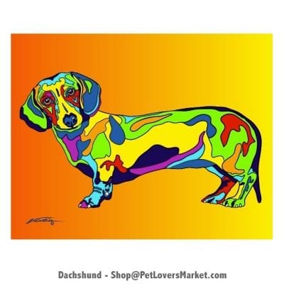 Dachshund Painting. Dog portraits and dog paintings by Michael Vistia. Canvas Prints and Matted Prints available. Dachshund pictures, Dachshund art, and Dachshund gifts.