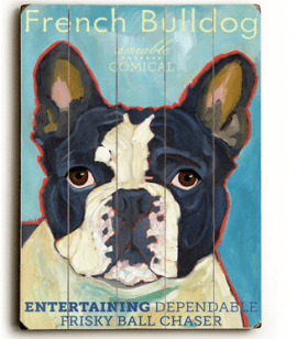 French Bulldog - Dog signs with Dog Breeds. Gifts for Dog Lovers. Wooden sign.