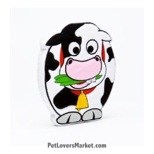 Dog Squeaky Toy: Moodles the Cow PrideBites dog toy. 