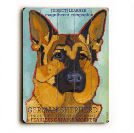 German Shepherd - Dog signs with Dog Breeds. Gifts for Dog Lovers. Wooden sign.