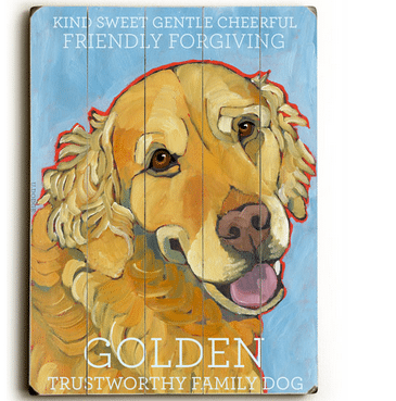 Golden Retriever - Dog signs with Dog Breeds. Gifts for Dog Lovers. Wooden sign.