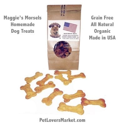 Homemade Dog Treats: Maggie's Morsels (Bones). Gourmet dog treats. Organic dog treats. Grain free, all natural, no preservatives. Healthy dog snack. Homemade. Bone-shaped.
