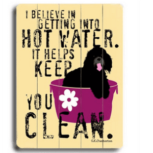 Funny Signs Quotes: "I believe in getting into hot water. It helps keep you clean."