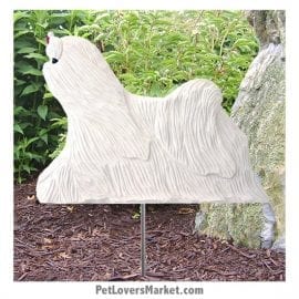 Maltese Dog Sign / Yard Sign / Garden Stake. Garden Accents and Gifts for Dog Lovers. Perfect for Home and Garden Decor. Part of our collection of yard signs and garden accents -- with dog breeds. Also use for outdoor accents, unique garden statues, garden statues online, best garden decor, garden stake decor, decorative garden stake, outdoor home accents, unique garden decor, outdoor home decor. Features Maltese dog breed.