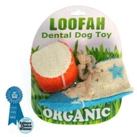 Organic All Natural Loofah Dental Dog Toy - Athletic Set (Sneaker and Ball)