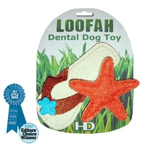 Loofah Organic All Natural Dental Dog Toy - Loofah Beach Set (Sandal and Starfish) - Cool Dog Toys