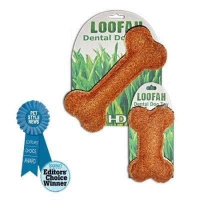 Organic All Natural Loofah Dental Dog Toy - Dog Bone (large and small)