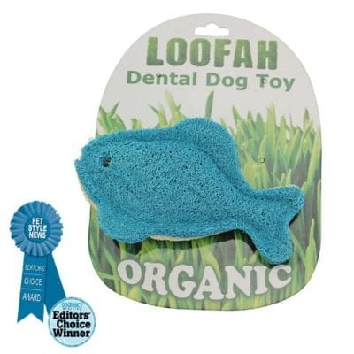Loofah Organic All Natural Dental Dog Toy - Loofah Blue Fish