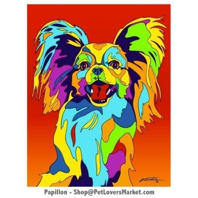 Papillon Art: Papillon Dog Painting by Michael Vistia.