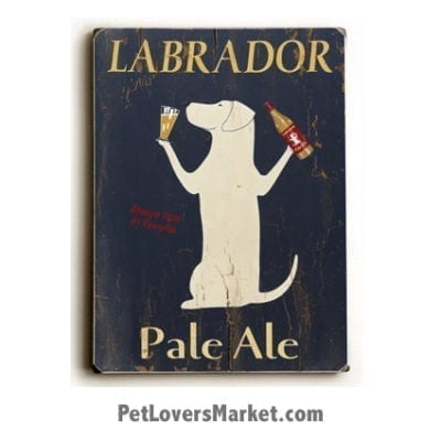 Vintage Labrador: Labrador Pale Ale (Wooden Sign)