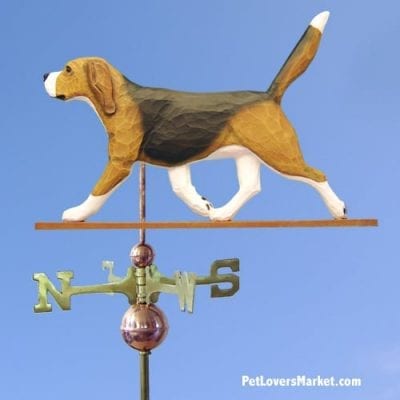 Weathervanes: Beagle Dog Weathervane for Roof and Garden Decor. Weathervane made in USA. Gifts for Dog Lovers.