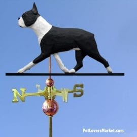 Weathervanes: Boston Terrier Dog Weathervane for Roof and Garden Decor. Weathervane made in USA. Gifts for Dog Lovers.