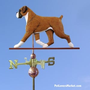 Weathervanes: Boxer Dog Weathervane for Roof and Garden Decor. Weathervane made in USA. Gifts for Dog Lovers.
