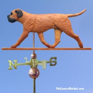 Weathervanes: Bullmastiff Dog Weathervane for Roof and Garden Decor. Weathervane made in USA. Gifts for Dog Lovers. (Red)