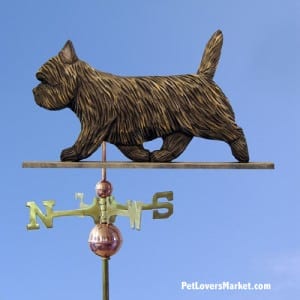 Weathervanes: Cairn Terrier Dog Weathervane for Roof and Garden Decor. Weathervane made in USA. Gifts for Dog Lovers. (Black Brindle)