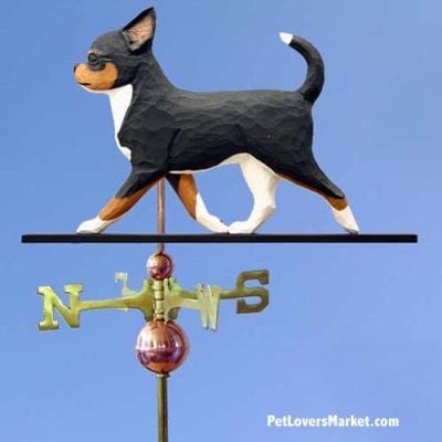 Weathervanes: Chihuahua Dog Weathervane for Roof and Garden Decor. Weathervane made in USA. Gifts for Dog Lovers. (Tricolor)