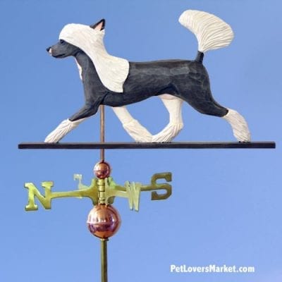 Weathervanes: Chinese Crested Dog Weathervane for Roof and Garden Decor. Weathervane made in USA. Gifts for Dog Lovers. (Standard)