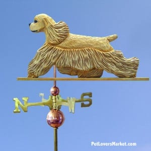 Cocker Spaniel Dog Weathervane for Roof and Garden Decor.  Weathervanes made in USA. Gifts for Dog Lovers.