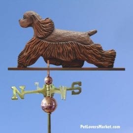 Weathervanes: Cocker Spaniel Dog Weathervane for Roof and Garden Decor. Weathervane made in USA. Gifts for Dog Lovers. Michael Park Woodcarver.