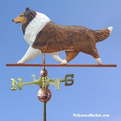 Weathervanes: Collie Dog Weathervane for Roof and Garden Decor. Weathervane made in USA. Gifts for Dog Lovers. (Sable)
