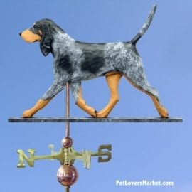 Weathervanes: Bluetick Coonhound Dog Weathervane for Roof and Garden Decor. Weathervane made in USA. Gifts for Dog Lovers.