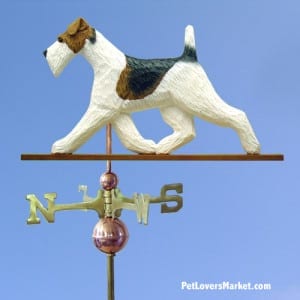 Weathervanes: Fox Terrier Dog Weathervane for Roof and Garden Decor. Weathervane made in USA. Gifts for Dog Lovers. Michael Park Woodcarver