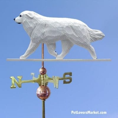 Weathervanes: Great Pyrenees Weathervane for Roof and Garden Decor. Weathervane made in USA. Gifts for Dog Lovers. Michael Park Woodcarver.