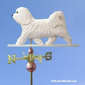 Weathervanes: Havanese Dog Weathervane for Roof and Garden Decor. Weathervane made in USA. Gifts for Dog Lovers. Michael Park Woodcarver.