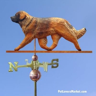 Weathervanes: Leonberger Dog Weathervane for Roof and Garden Decor. Weathervane made in USA. Gifts for Dog Lovers. Michael Park Woodcarver.