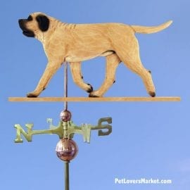 Weathervanes: Mastiff Dog Weathervane for Roof and Garden Decor. Weathervane made in USA. Gifts for Dog Lovers. Michael Park Woodcarver.