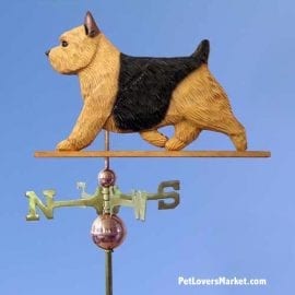Weathervanes: Norwich Terrier Dog Weathervane for Roof and Garden Decor. Weathervane made in USA. Gifts for Dog Lovers. Michael Park Woodcarver.