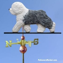 Weathervanes: Sheepdog Dog Weathervane for Roof and Garden Decor. Old English Sheepdog. Weathervane made in USA. Gifts for Dog Lovers. Michael Park Woodcarver.