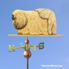 Weathervanes: Pekingese Dog Weathervane for Roof and Garden Decor. Weathervane made in USA. Gifts for Dog Lovers. Michael Park Woodcarver.